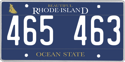 RI license plate 465463
