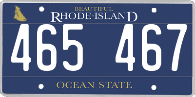 RI license plate 465467