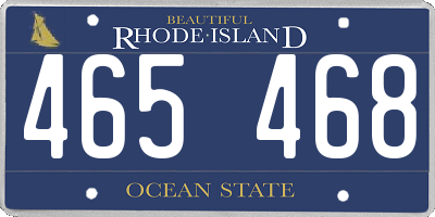 RI license plate 465468