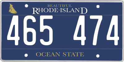 RI license plate 465474