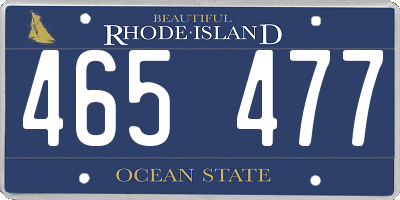 RI license plate 465477