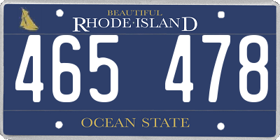 RI license plate 465478