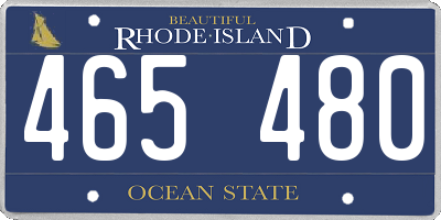 RI license plate 465480