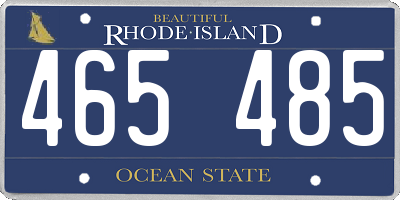RI license plate 465485
