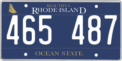 RI license plate 465487