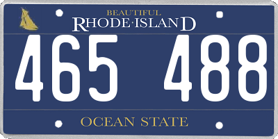 RI license plate 465488