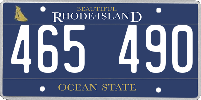 RI license plate 465490