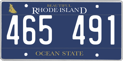 RI license plate 465491