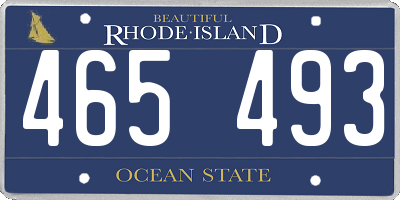 RI license plate 465493