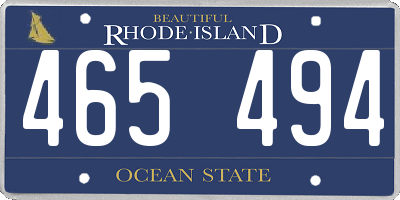 RI license plate 465494