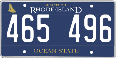 RI license plate 465496