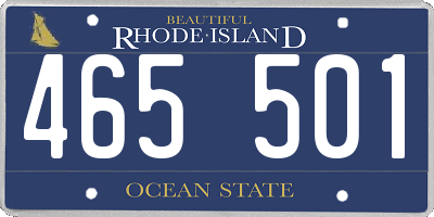 RI license plate 465501
