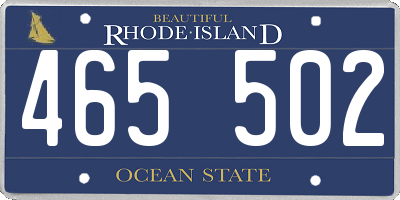 RI license plate 465502