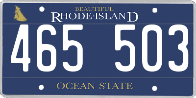 RI license plate 465503