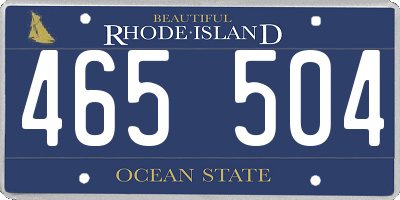 RI license plate 465504
