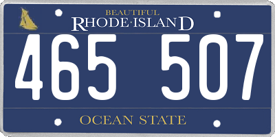 RI license plate 465507