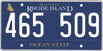 RI license plate 465509