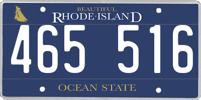 RI license plate 465516
