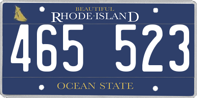 RI license plate 465523