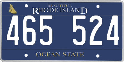 RI license plate 465524