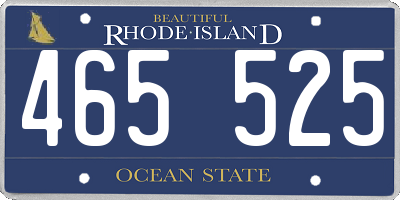 RI license plate 465525