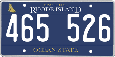 RI license plate 465526