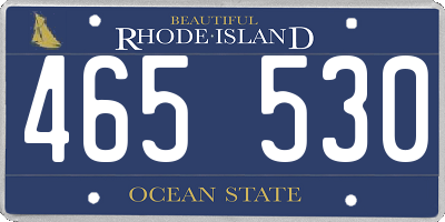 RI license plate 465530