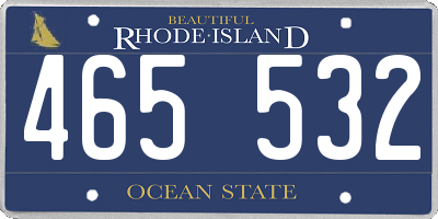 RI license plate 465532