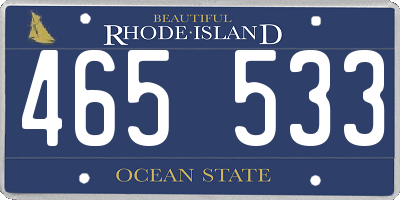 RI license plate 465533