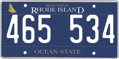 RI license plate 465534