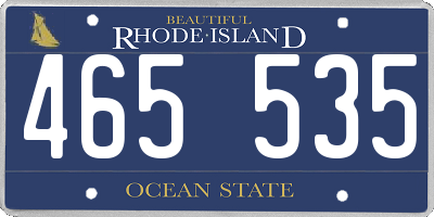 RI license plate 465535