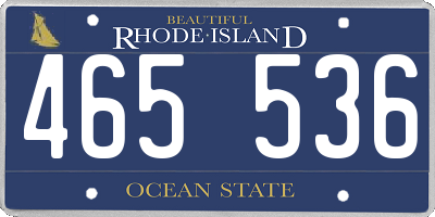 RI license plate 465536