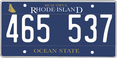 RI license plate 465537
