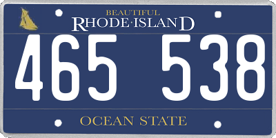 RI license plate 465538