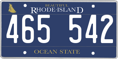 RI license plate 465542