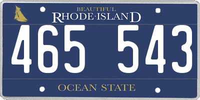RI license plate 465543