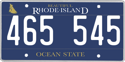 RI license plate 465545