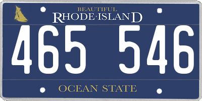 RI license plate 465546