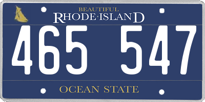 RI license plate 465547