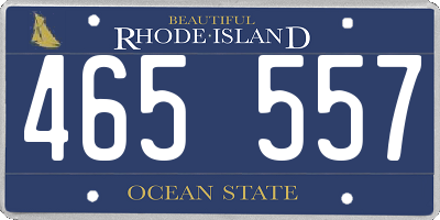 RI license plate 465557