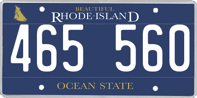 RI license plate 465560