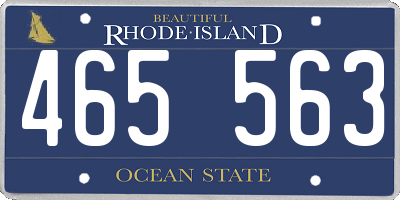RI license plate 465563