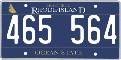 RI license plate 465564