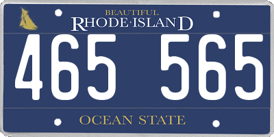 RI license plate 465565