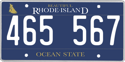 RI license plate 465567