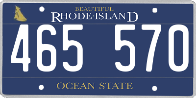 RI license plate 465570