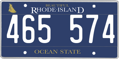 RI license plate 465574