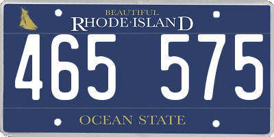 RI license plate 465575