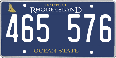 RI license plate 465576