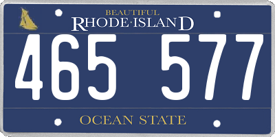 RI license plate 465577